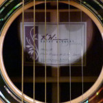 Kathy Wingert Model F Custom - sound hole label - guitar review at onemanz.com