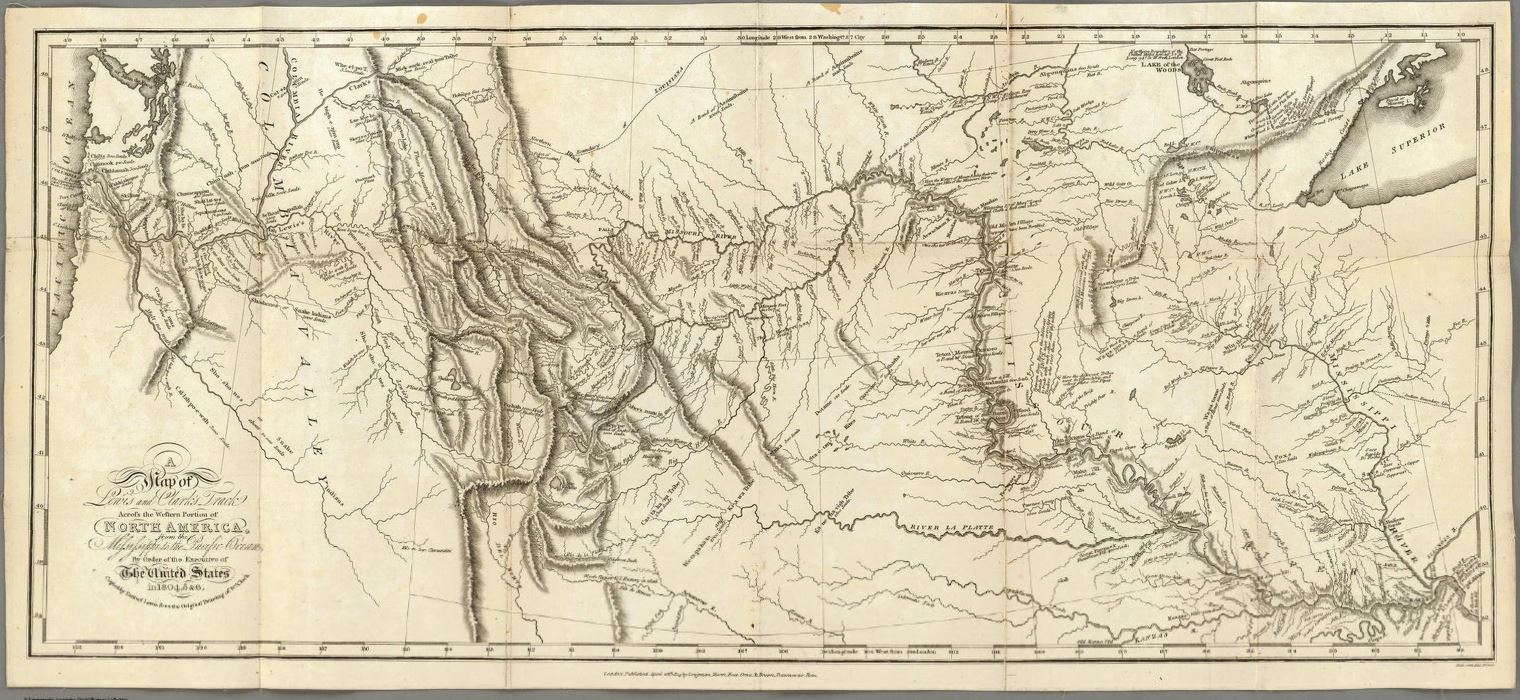 A map of Lewis and Clark's track across the western portion of North  America, from the Mississippi to the Pacific Ocean : by order of the  executive of the United States in