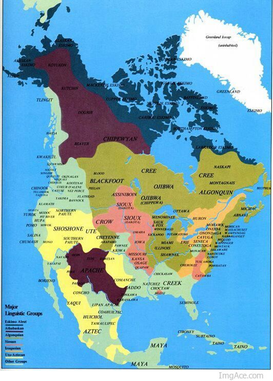 Native American Map Of North America Native American Language Groups - Monday Map