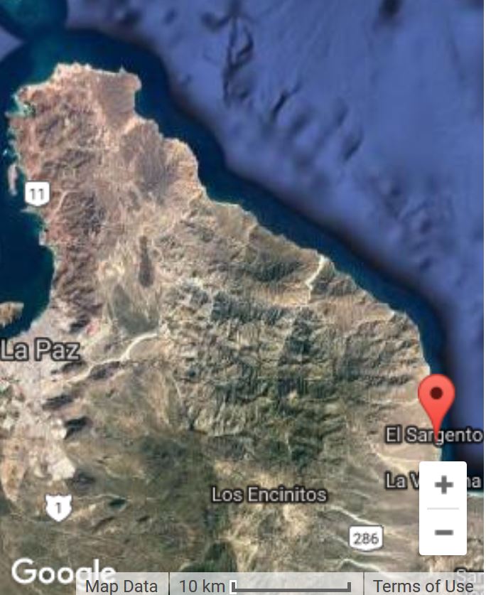 Baja Sur Sierra Cacachilas satellite map