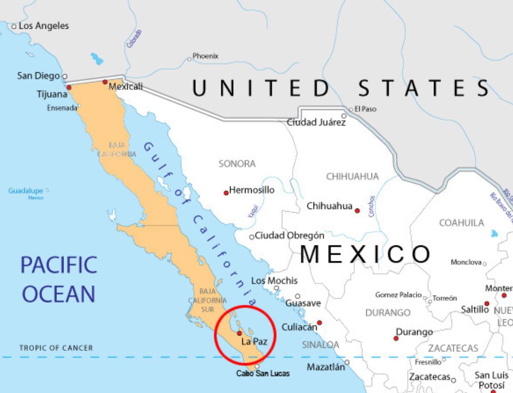 Map Of Southern California And Mexico The Sierra Cacachilas Mountains - Baja, Mexico - Monday Map