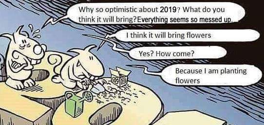 Happy New Year 2019 flowers