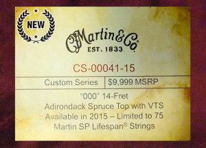 C.F. Martin CS-00041-15 NAMM show label