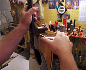 Hand fitted dovetail neck joint Martin Brazilian rosewood D-28 ...